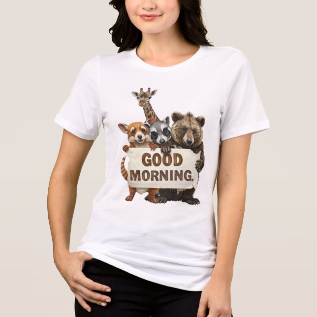 Camiseta Triblenda Animals, Good Morning, (Anverso)