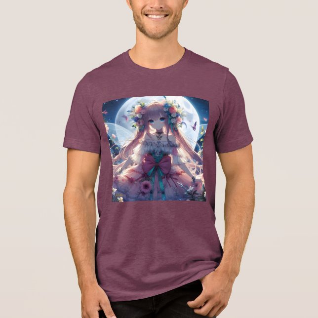 Camiseta Triblenda Anime Chica Flower Moon Fairy (Anverso)