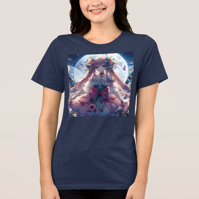Camiseta Triblenda Anime Chica Flower Moon Fairy (Anverso)