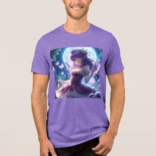 Camiseta Triblenda Anime Chica Violet Butterfly Wing Moon Fairy