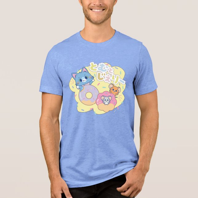 Camiseta Triblenda Anime Donut se ilumina con Tom, Jerry y Tuffy (Anverso)