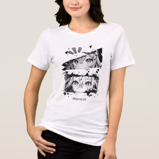 Camiseta Triblenda Anime Girl Graphic White T-Shirt