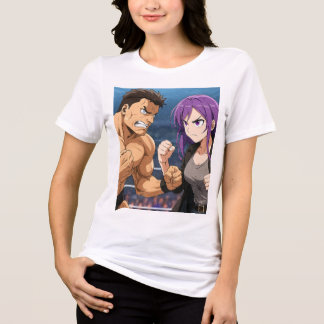 Camiseta Triblenda Anime Showdown: Luchador vs Heroína