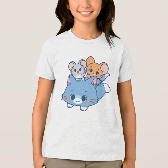 Camiseta Triblenda Anime Tom, Jerry y Tuffy (Anverso)
