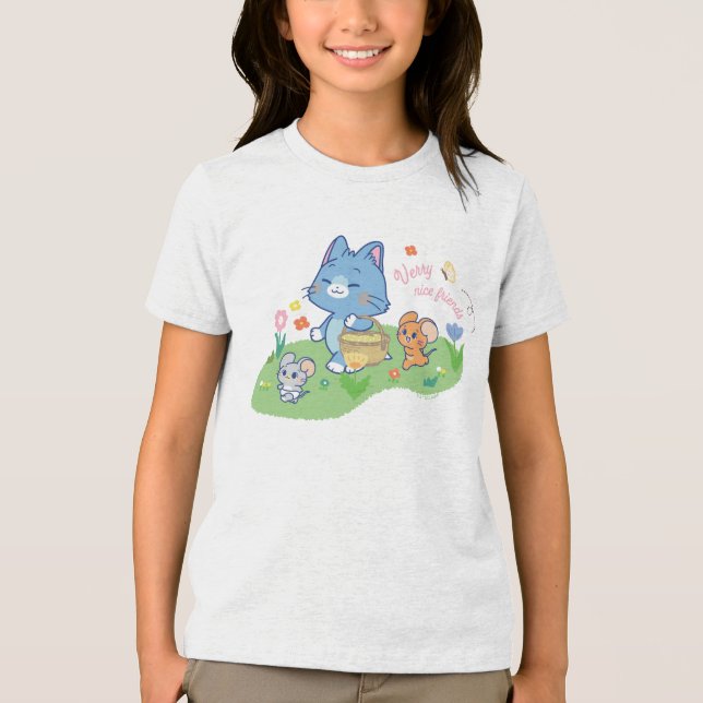 Camiseta Triblenda Anime Tom, Jerry y Tuffy Picnic (Anverso)