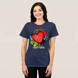 Camiseta Triblenda Ann Arbor Michigan Graffiti Street Map Blue Maize