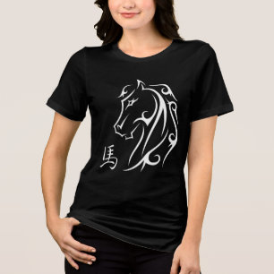 Camiseta Triblenda Año del Caballo Símbolo de Cabeza de Caballo