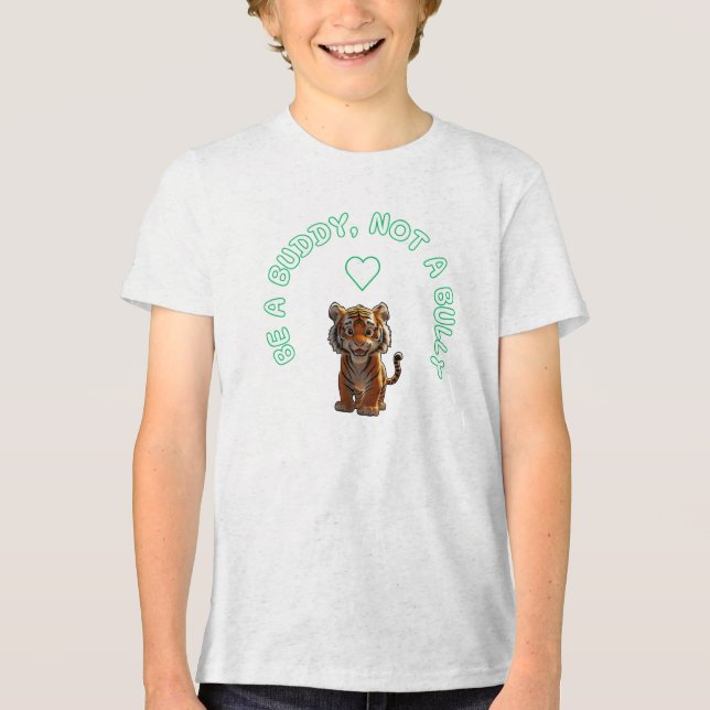 Camiseta Triblenda Anti-bullying - sé un Buddy, no un Bully (Anverso)