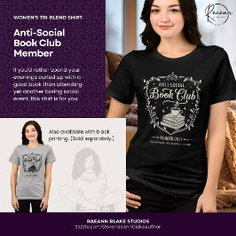 Camiseta Triblenda Anti-Social Book Club Member Women's (White Print)