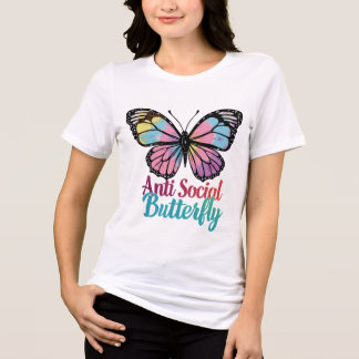 Camiseta Triblenda Anti-Social Butterfly – Introvert Statement Tee