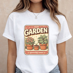 Camiseta Triblenda Anuncio de Bebé Jardín Revelación de Embarazo