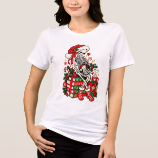 Camiseta Triblenda Anuncio de Embarazo de Madre Esqueleto en Navidad