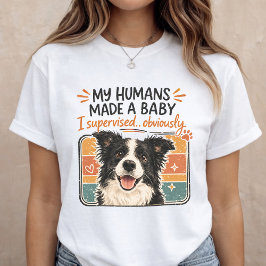 Camiseta Triblenda Anuncio Divertido de Bebé Perro Embarazo Revelació