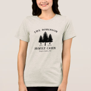 Camiseta Triblenda Apellido Cabaña Rústico País Árboles 