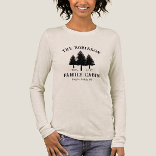 Camiseta Triblenda Apellido Cabaña Rústico País Bosque Árboles
