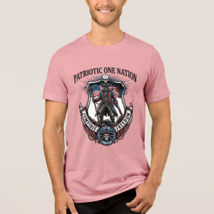 Camiseta Triblenda Apocalipsis de Zombi Guerrero Loco Patriótico 1776