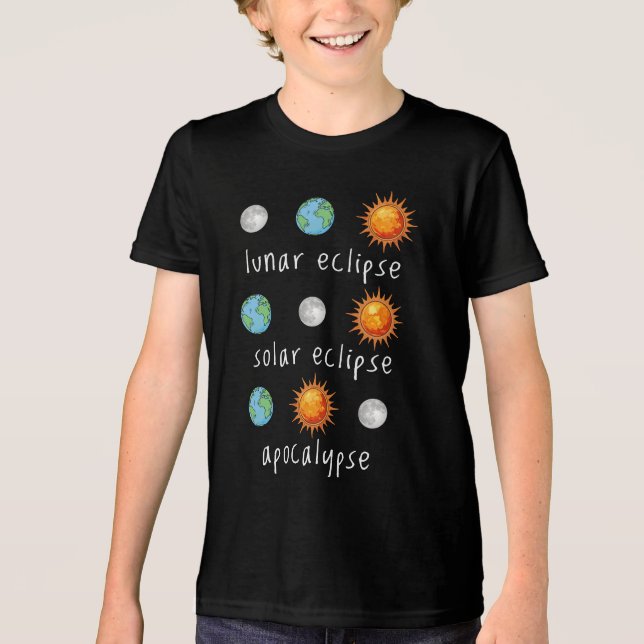 Camiseta Triblenda Apocalipsis divertido eclipse lunar solar (Anverso)