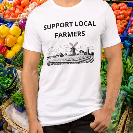 Camiseta Triblenda Apoyar a los Agricultores Locales Molino de Viento