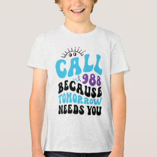 Camiseta Triblenda Apoyo a la salud mental 988 Semana de prevención d