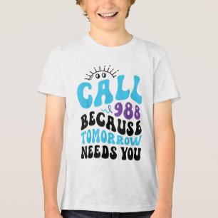 Camiseta Triblenda Apoyo a la salud mental 988 Semana de prevención d