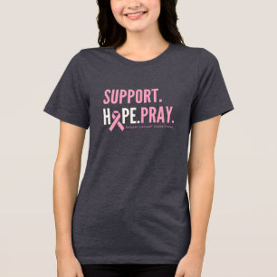 Camiseta Triblenda apoyo al cáncer de mama esperanza rezar Camisas fe