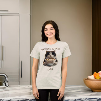 Camiseta Triblenda Apoyo emocional Café Funny Salud Mental del Gato