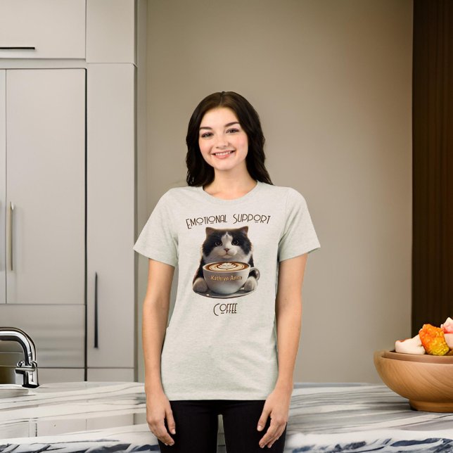 Camiseta Triblenda Apoyo emocional Café Funny Salud Mental del Gato (Because some days, it’s just you, your cat, and your Emotional Support Coffee ☕)