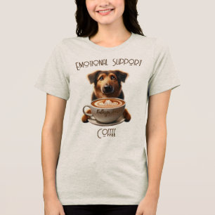 Camiseta Triblenda Apoyo emocional Café Gracioso Perro de Salud Menta