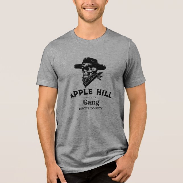 Camiseta Triblenda Apple Hill Gang Bucks County, Western, Fun, Simple (Anverso)