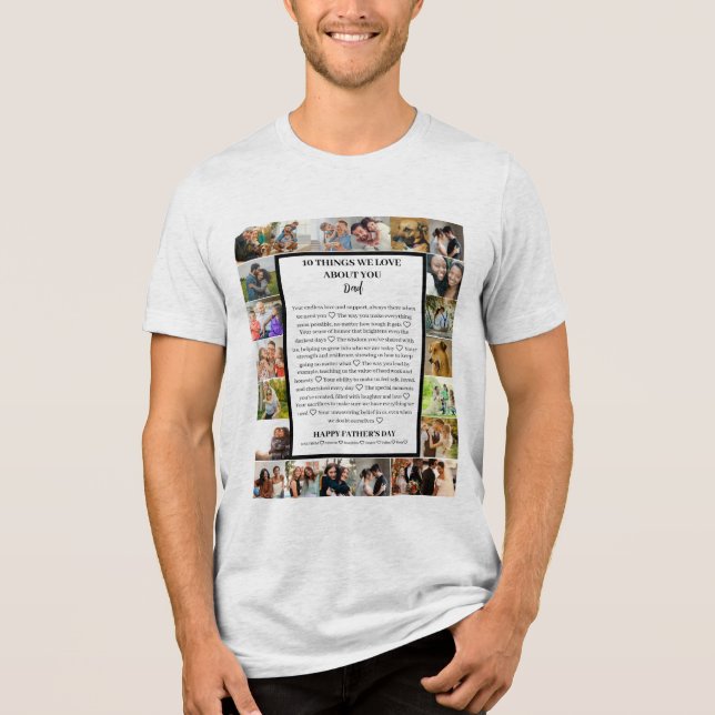 Camiseta Triblenda Apreciación de papá | Collage de fotos del Día del (Anverso)