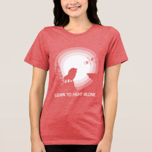 Camiseta Triblenda Aprende a Luchar Solo – León Bajo Luz de Luna