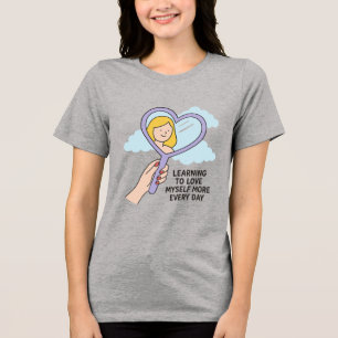 Camiseta Triblenda Aprender a amarme a mí mismo Ilustracion espejo de