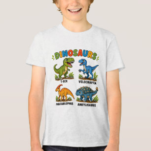 Camiseta Triblenda Aprendizaje de especies de dinosaurios para niños