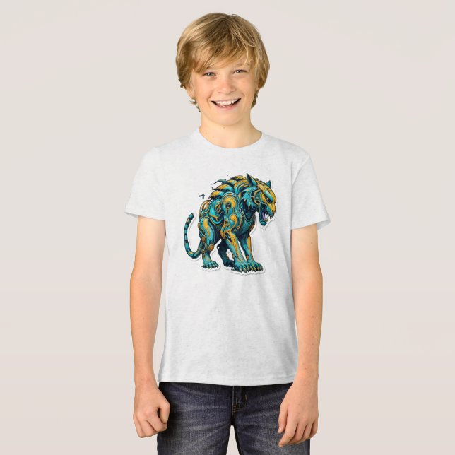 Camiseta Triblenda Aqua Blaze Tiger Para Niños Y Chicas (Anverso Completo)