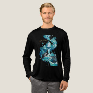 Camiseta Triblenda “Aqua Elegance – Manta Ray Tri-Blend Long Sleeve S