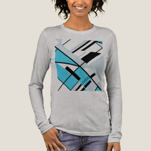 Camiseta Triblenda Aqua Turquoise Grey con diseño diagonal negro