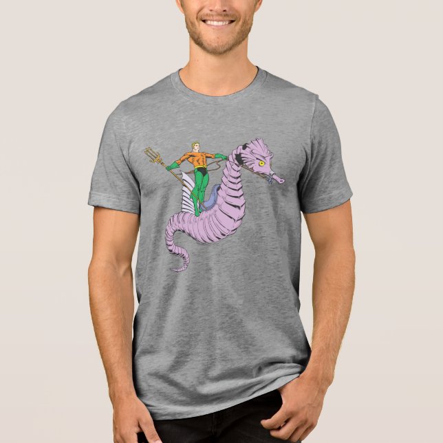 Camiseta Triblenda Aquaman Rides Seahorse (Anverso)