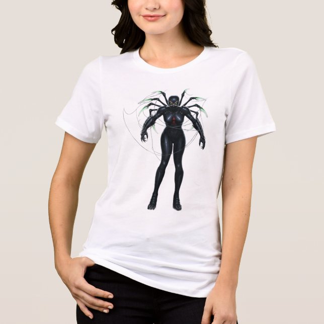 Camiseta Triblenda Arachne Warrior, viuda negra (Anverso)