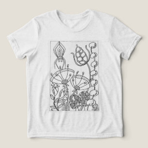 Camiseta Triblenda araña con flores de fantasía