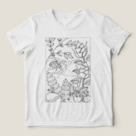 Camiseta Triblenda Araña de jardín con flores de fantasía