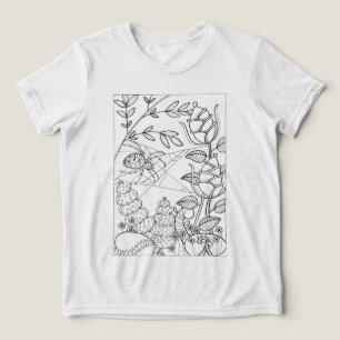 Camiseta Triblenda Araña de jardín con flores de fantasía