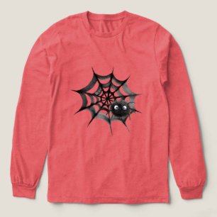 Camiseta Triblenda Araña negra en telaraña Halloween