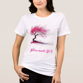 Camiseta Triblenda Árbol de flores de cerezo de viento