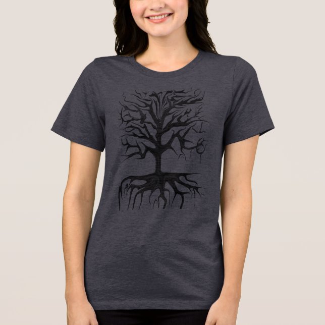 Camiseta Triblenda Árbol de gótico Halloween (Anverso)