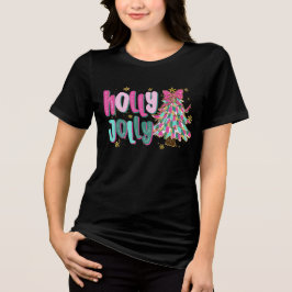 Camiseta Triblenda árbol de Navidad con pinceladas caprichosas - Holl