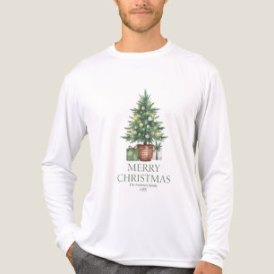 Camiseta Triblenda Árbol de navidad de acuarela rústica no foto