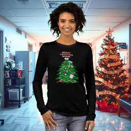 Camiseta Triblenda Árbol de Navidad de Enfermera Feliz Navidad