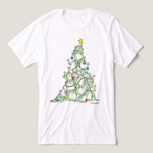 Camiseta Triblenda Árbol de Navidad de Kitties por Sandra Boynton (Diseño delantero )