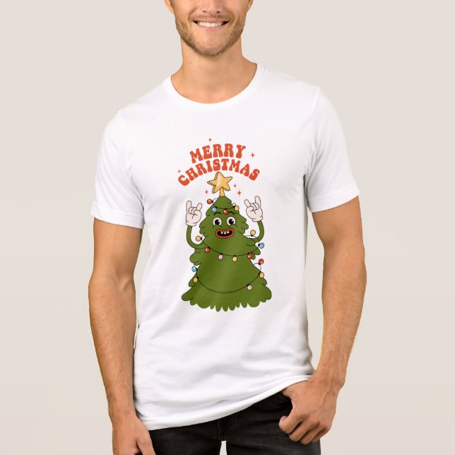 Camiseta Triblenda Árbol de Navidad de Rockin - Una fiesta festiva (Anverso)