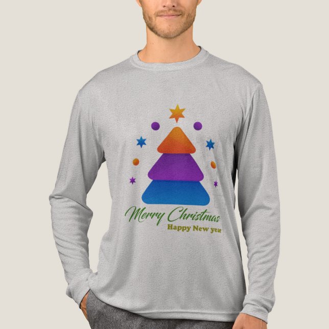 Camiseta Triblenda Árbol de Navidad Freefit Bella+Canvas Tri-Blen (Anverso)